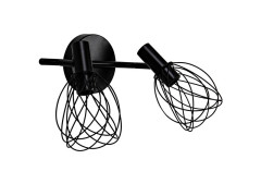 BARRE 2 SPOTS MERONE E14 METAL NOIR MAT INSPIRE