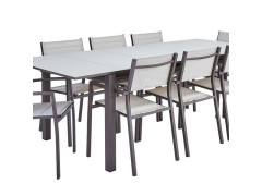 FAUTEUIL DE JARDIN EN ALUMINIUM NATERIAL ORION ALPHA MARRON