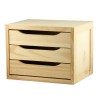 BLOC 3 TIROIRS PIN MASSIF 39X30X29.5CM