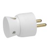 FICHE MALE 2POLES +TERRE BLANC LATERALE S/B