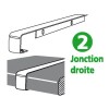 PROFIL DE JONCTION DROITE 2/4 ROND ALU EP28MM LONG670MM RAYON 3 A 5MM