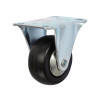 ROULETTE FIXE PLATINE NOIRE CAOUTCHOUC DIAMETRE 50MM