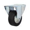 ROULETTE FIXE PLATINE NOIRE CAOUTCHOUC DIAMETRE 65MM
