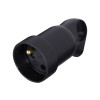 FICHE FEMELLE 2 POLES/TERRE 16A ANNEAU NOIR