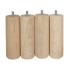 PIED DE LIT CYLINDRE HETRE BRUT 50X150/4