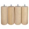 PIED DE LIT CYLINDRE HETRE BRUT 58X150/4