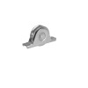 ROUE GORGE RONDE D100 RAIL D16 SUPPORT A ENCASTRER ZINGUE BLANC