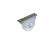 ROUE GORGE RONDE D80 ET RAIL D16 SUPPORT EXTERERIEUR ZINGUE BLANC