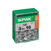 VIS TETE FRAISEE TORX 3,15X16MM BOITE DE 100 PIECES