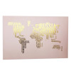 TOILE CARTE DU MONDE METALLISEE 60X90 ASSORTIS