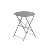 TABLE PLIANTE FLORA ACIER GRIS ANTHRACITE DIAMETRE 60 CM