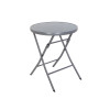 TABLE PLIANTE  EMYS ACIER GRIS DIAMETRE 60 CM
