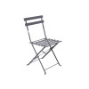CHAISE PLIANTE FLORA ACIER GRIS ANTHRACITE