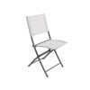 CHAISE PLIANTE EMYS ACIER TEXTYLENE GRIS CLAIR