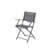 FAUTEUIL EMYS ACIER PLIANT GRIS ANTHRACITE