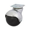 ROULETTE PIVOTANTE PLATINE NOIRE CAOUTCHOUC DIAMETRE 50MM CHROME