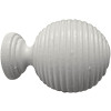 EMBOUT BOIS D28 BOULE STRIE LAQUE BLANC