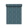PAPIER PEINT VINYLE INTISSE DIAMANT VELOURS BLEU OR