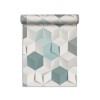 PAPIER PEINT VINYLE INTISSE HEXAGONE 3D BLEU