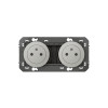 PRISE AVEC TERRE DOUBLE DOOXIE ALUMINIUM