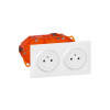 PRISE AVEC TERRE DOUBLE AFFLEURANTE DOOXIE BLANC COMPLET