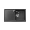 EVIER A ENCASTRER ROXANA 1 BAC +1 EGOUTTOIR L86XP50CM GRANIT+RES NOIR