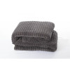 PLAID EFFET 3D FLANELLE 130X170CM SHERPA GRIS