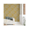 PAPIER PEINT VINYLE INTISSE PALME SPRINGS JAUNE MOUTARDE