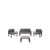 SALON BAS DE JARDIN ALUMINIUM LYRA GRIS ANTHRACITE 4 PERSONNES
