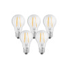 AMPOULE LED STANDARD E27 60W VERRE CLAIR BLANC CHAUD X5 OSRAM