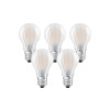 AMPOULE LED STANDARD E27 60W VERRE OPALIN BLANC CHAUD X5 OSRAM