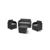 SALON BAS JARDIN NOVO RESINE NATERIAL ANTHRACITE 4 PERSONNES