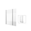 PARE BAIGNOIRE ESSENTIAL 2 VOLET VERRE SERIGRAPHIE/CHROME H140XL80+35
