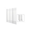 PARE BAIGNOIRE ESSENTIAL 3 VOLET VERRE SERIGRAPHIE/CHROME H140XL120CM