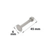 BOULON TETE RONDE COLLET CARRE 6X45 INOX LOT 8