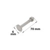 BOULON TETE RONDE COLLET CARRE 6X70 INOX LOT 8