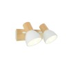 BARRE 2 SPOTS VENOSA E14 BLANC/BOIS INSPIRE