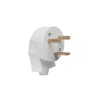 FICHE MALE 20A 2 POLE + TERRE COUDE BLANC