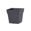 POT CARRE TOSCANE 17,4X17,4X17CM 3,4L RESERVE EAU GRIS ANTHRACITE