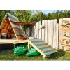 TRAVERSE 1/2 ROND DROITE BOIS NATUREL L.250XH.10