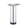 PIED MEUBLE CYLINDRIQUE REGLABLE DIAMETRE 60 ACIER CHROME