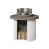 BARBECUE EN BETON BEIGE ET GRIS MERCURIO L.102 X L.102 X H.103 CM