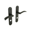 POIGNEE DE PORTE AZUR CONDAMNATION DECONDAMNATION LAQUE NOIR 165MM X2