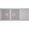 EVIER A ENCASTRER TIMOR 2 BAC+1 EGOUTTOIR L.116XP.50CM GRANIT+RES GRIS
