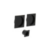 POIGNEE DE PORTE COULISSANTE CARREE ENCASTRE ZAMAK MAT NOIR KIT