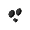 POIGNEE DE PORTE COULISSANTE RONDE ENCASTRE ZAMAK MAT NOIR KIT