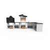 BARBECUE EN BETON BLANC L.96 X L.60 X H.167 CM