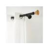 BARRE A RIDEAU BOIS D28 2M NOIR MAT