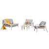 SALON BAS DE JARDIN ALUMINIUM BLANC IBIZA DCB GARDEN 5 PERSONNES