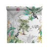 PAPIER PEINT VINYLE INTISSE PALME PERROQUET MULTICOLOR